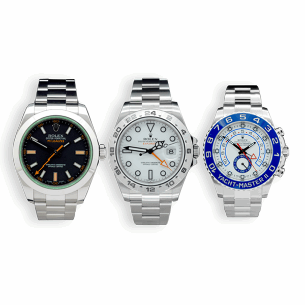Combo di 3 orologi Rolex Milgauss + Rolex Explorer II +  Rolex Yacht-Master II