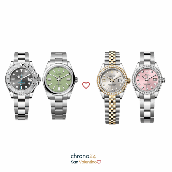 Combo di 4 orologi Rolex Yacht-Master 40 + Rolex Oyster Perpetual 36 + Rolex Datejust 31 Bicolore con Diamanti + Rolex Datejust 31 con Quadrante Rosa e Diamanti